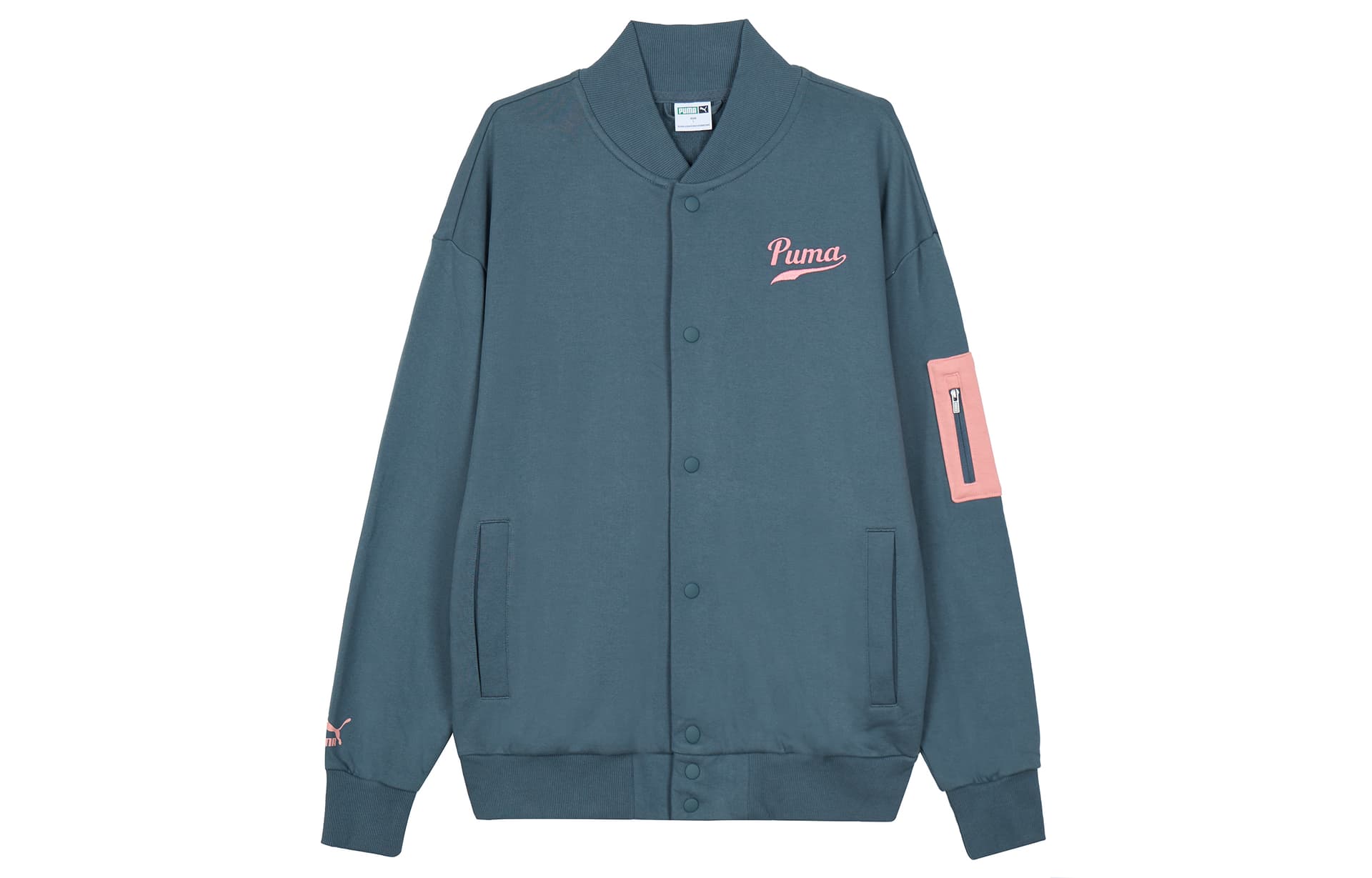 Куртка PUMA Colorblock Letter Print Jacket Green - изображение 1