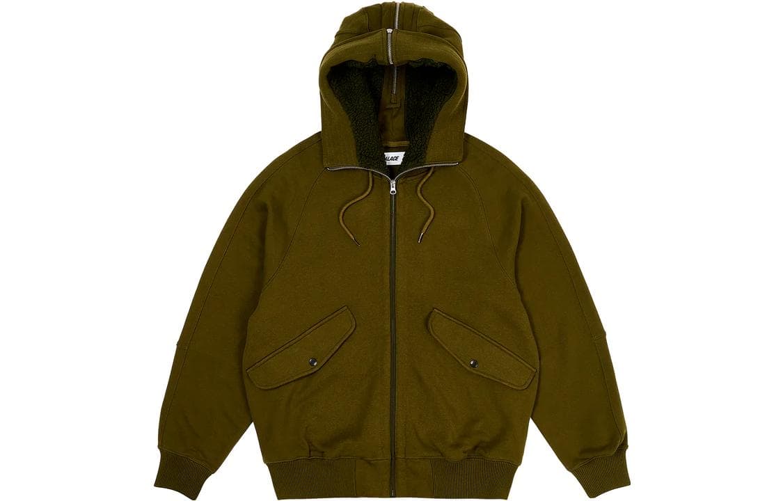 Куртка PALACE FW23 SPLIT HOOD BOMBER SWEAT OLIVE - изображение 1