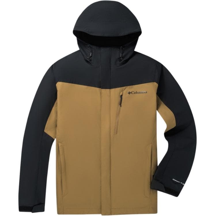 Демисезонная куртка Columbia Водонепроницаемый Теплоизоляционный Теплоотражающий Ветровка Мужской Коричнево-черный - изображение 1