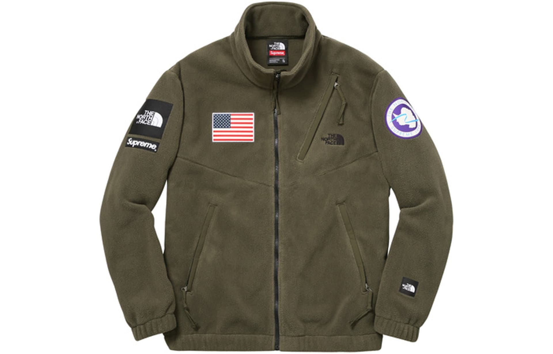 Куртка Supreme x The North Face SS17 Fleece Jacket Olive - изображение 1