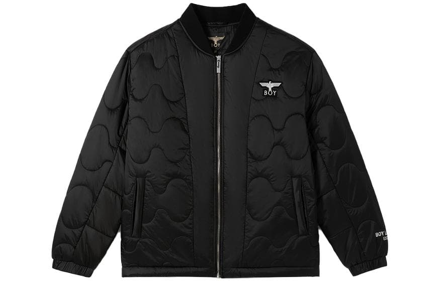 Зимняя куртка пуховик Boy London Logo Patch Half-Zip Cotton Jacket Black - изображение 1