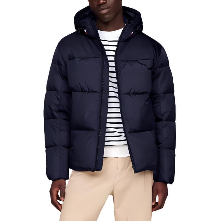Зимняя куртка пуховик Tommy Hilfiger Хлопковый пуховик мужской темно-синий - изображение 1