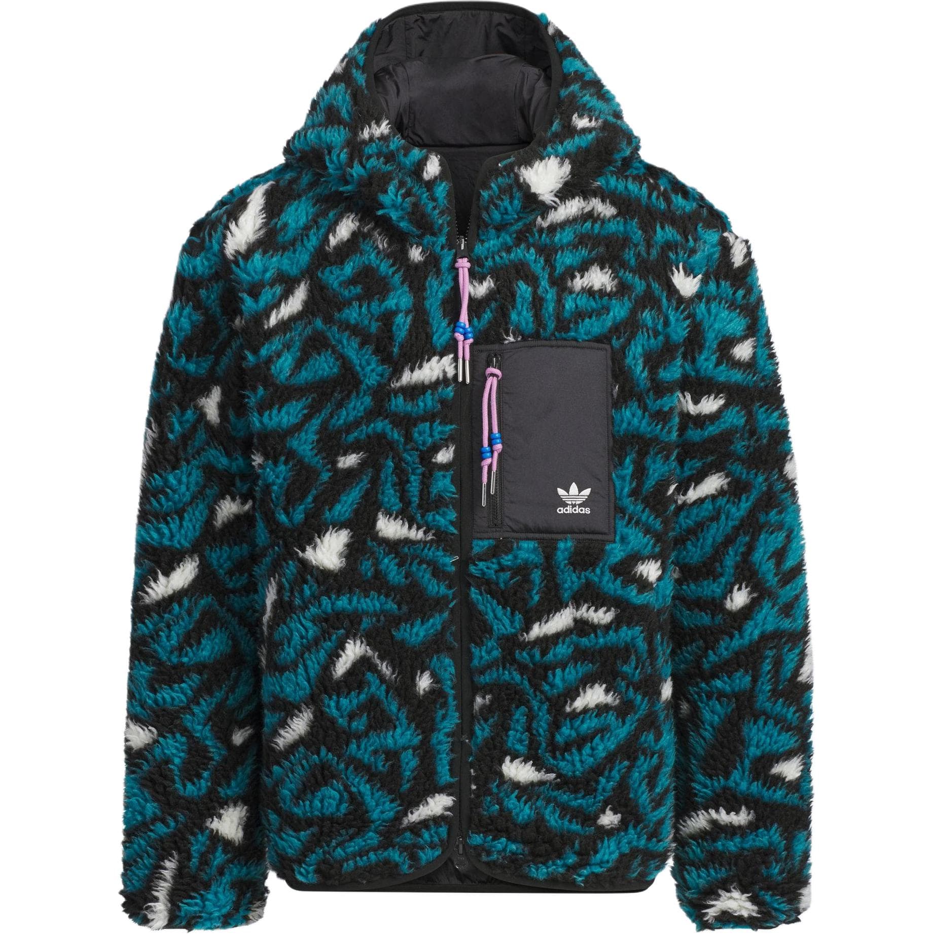 Куртка Adidas Originals Двусторонние куртки и пальто ALLOVER PRINT унисекс черные - изображение 1
