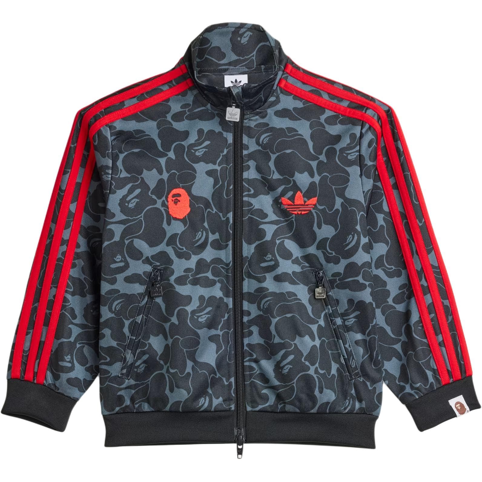 Adidas Originals X A Купание APE Повседневная спортивная одежда BapeTRACK Костюм SS25 Набор волшебных цветов Черный - изображение 2