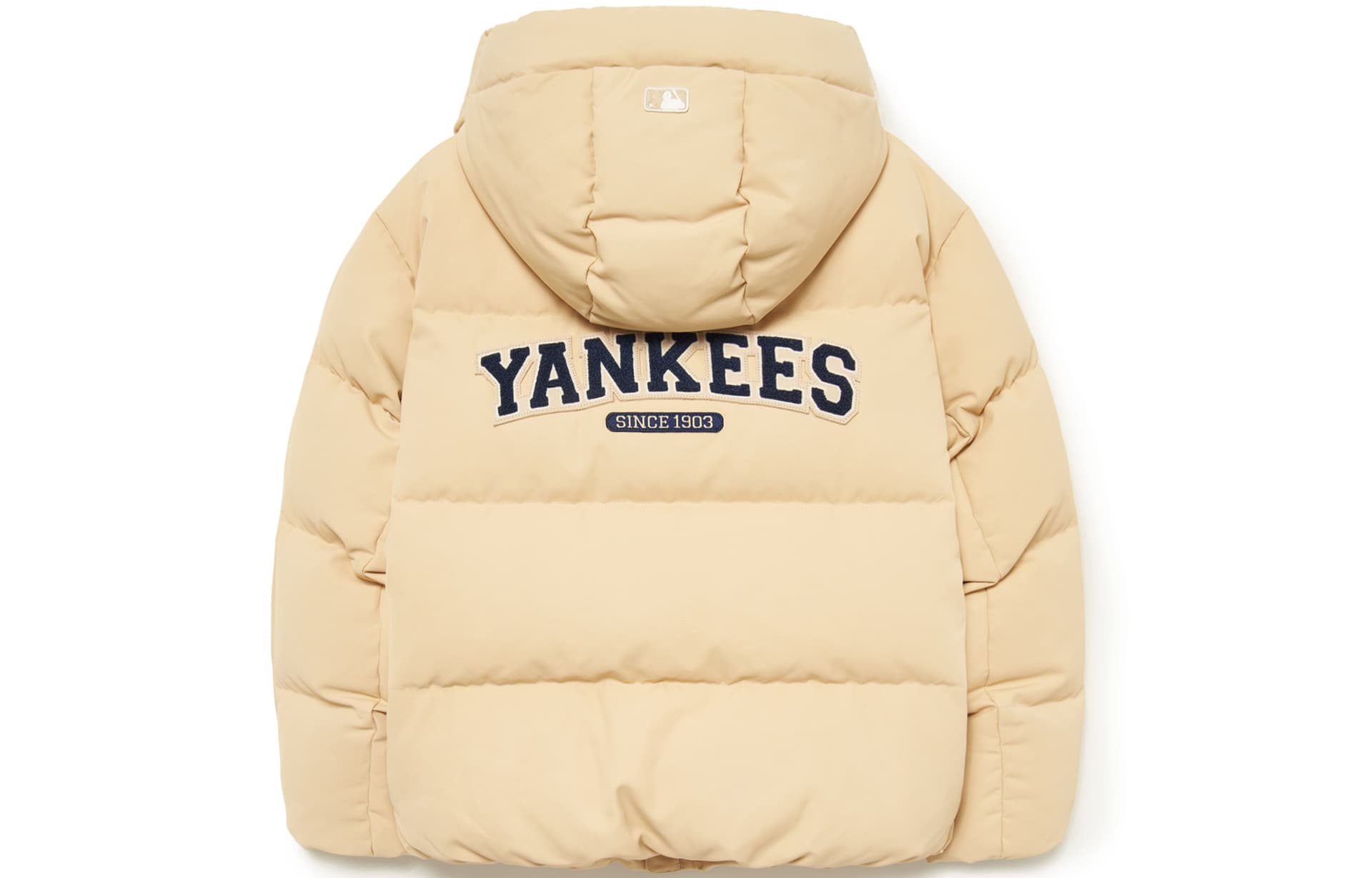 Зимняя куртка MLB FW23 Yankees Hooded Down Jacket Sand - изображение 1