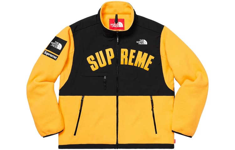 Куртка Supreme x The North Face Arc Logo Denali Fleece Jacket Yellow - изображение 1