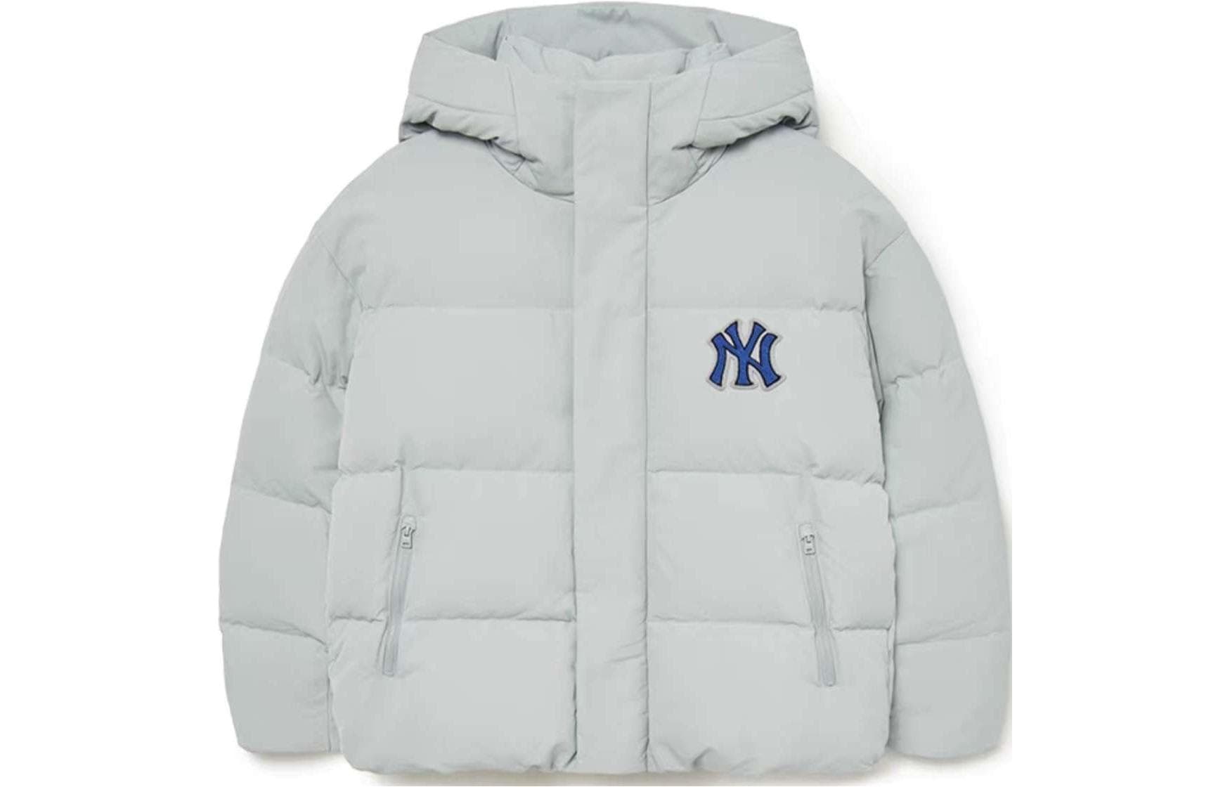 Зимняя куртка MLB FW23 Yankees Hooded Down Jacket Grey - изображение 1