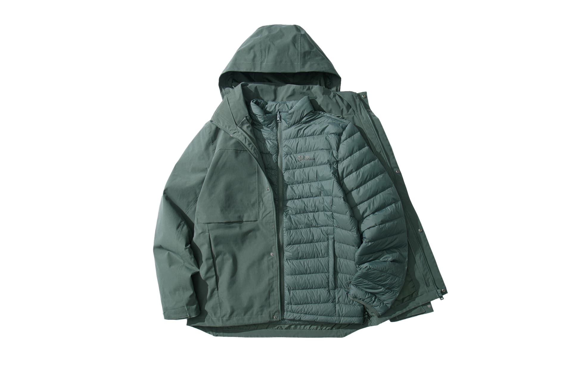 Демисезонная куртка Jack Wolfskin 600 Down Hooded 3-in-1 Jacket - изображение 1