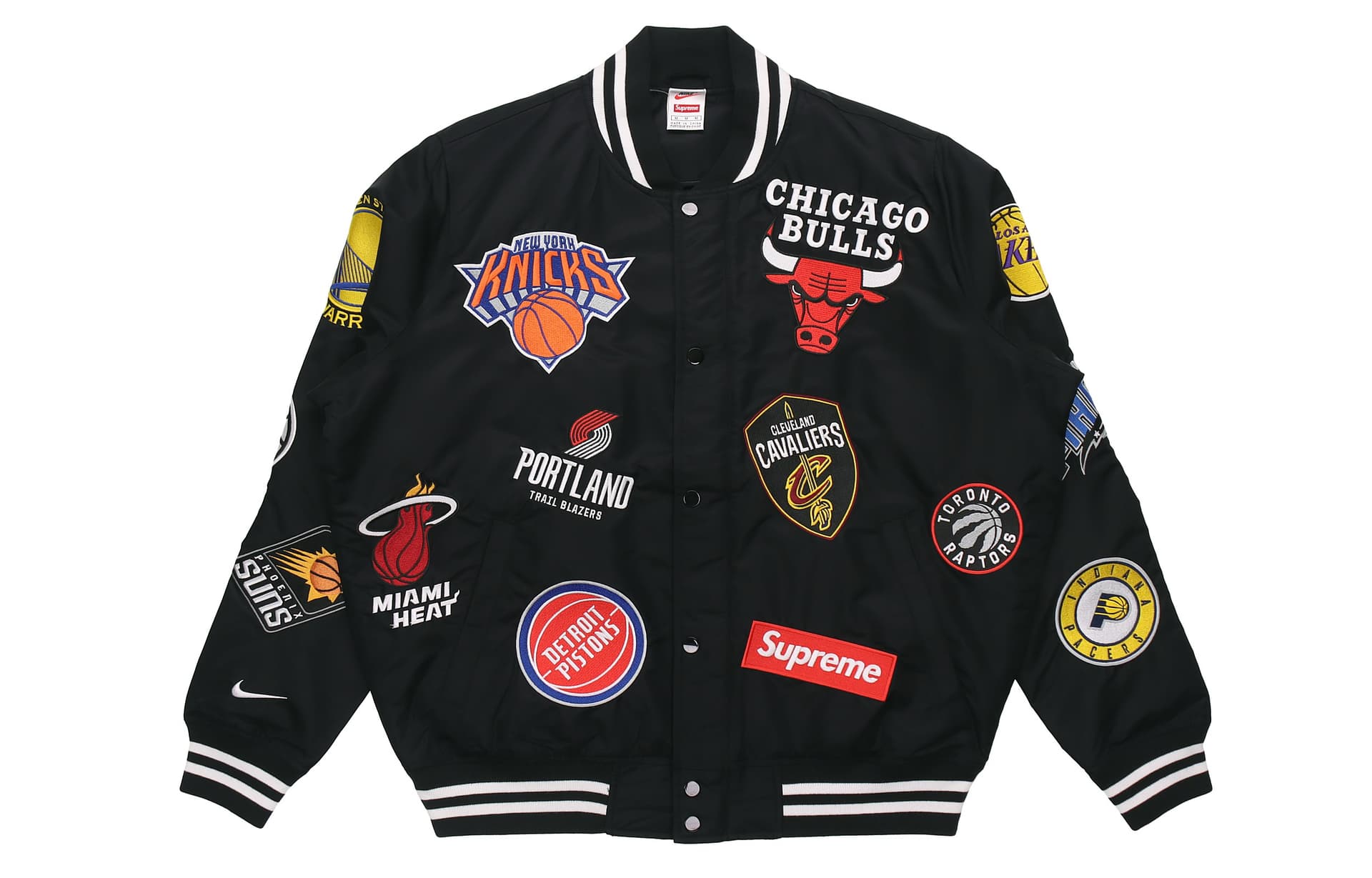 Бомбер Supreme x Nike NBA Teams Warm-Up Jacket Black - изображение 1