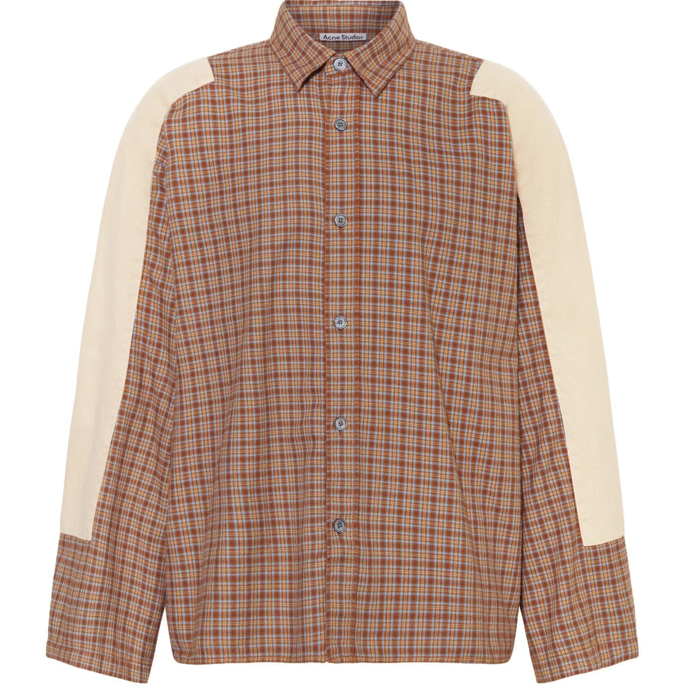 Куртка Acne Studios FW24 Plaid Button Shirt Jacket Brown - изображение 1