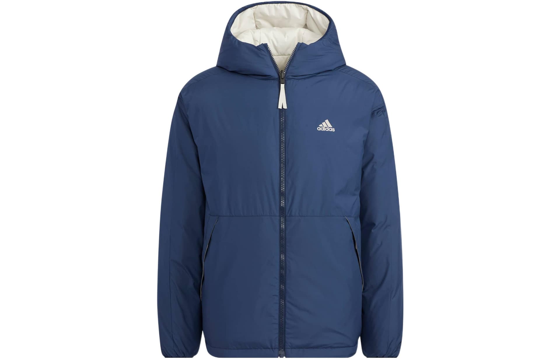 Зимняя куртка adidas Logo Print Hooded Down Jacket Blue - изображение 1