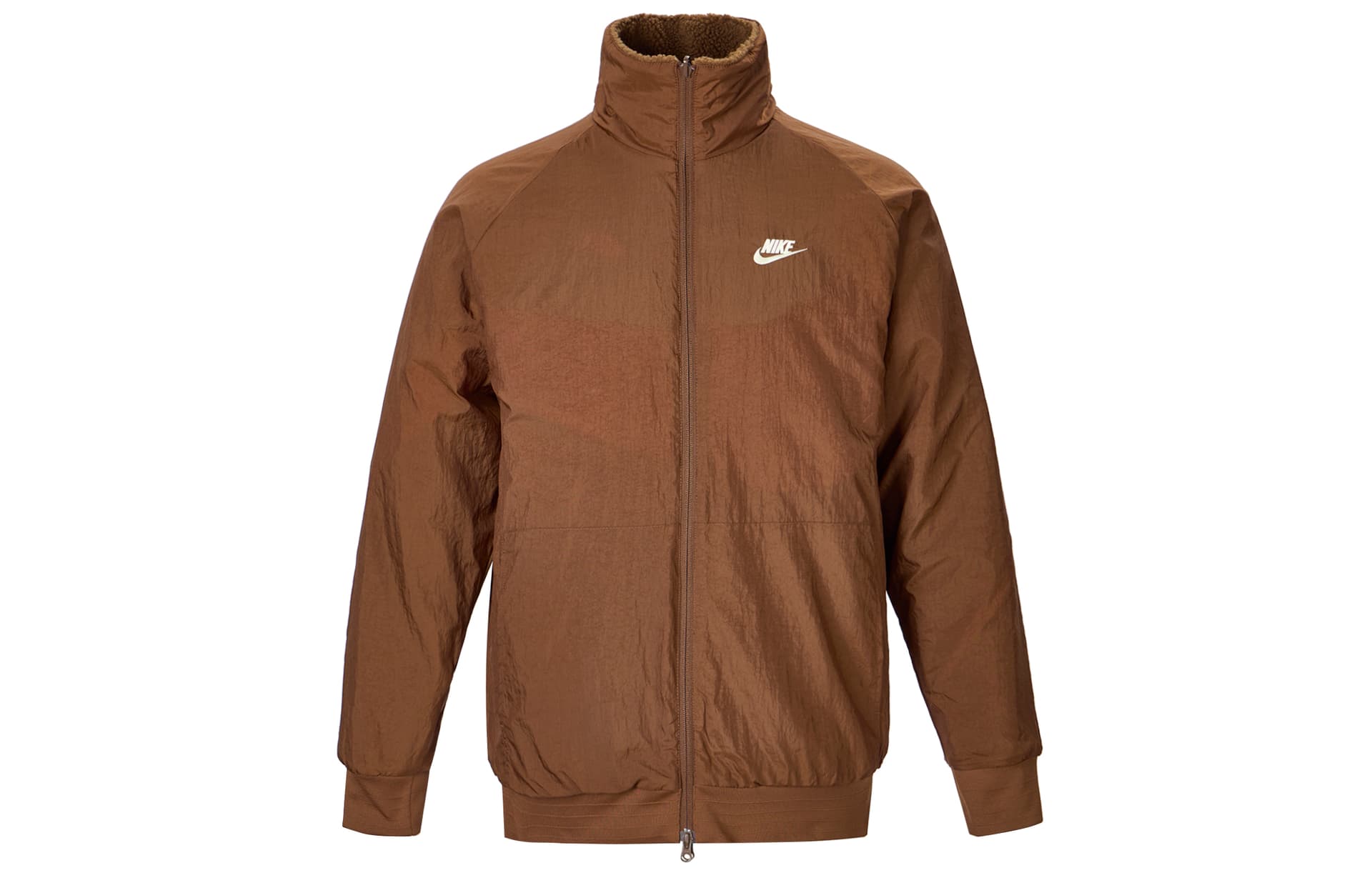 Куртка NIKE SportswearSwoosh Бархат-Feel Пальто Мужское Какао Кокосовое молоко Освежающий вариант Британский коричневый - изображение 3