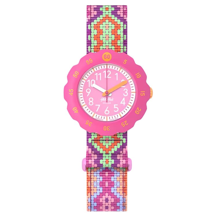 Часы SWATCH Flik Flak Кварцевый механизм Детские часы 34,75 мм Розовый циферблат - изображение 1