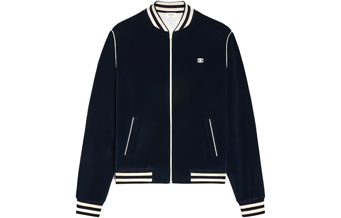 Куртка CELINE FW23 Striped Logo Jacket Navy - изображение 1