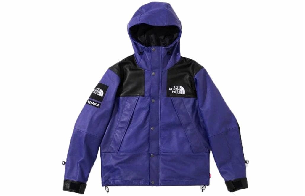Кожаная куртки Supreme x The North Face FW18 Purple - изображение 1