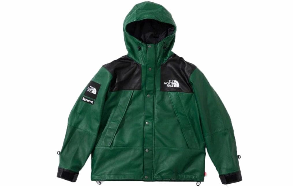 Кожаная куртки Supreme x The North Face FW18 Green Jacket - изображение 1