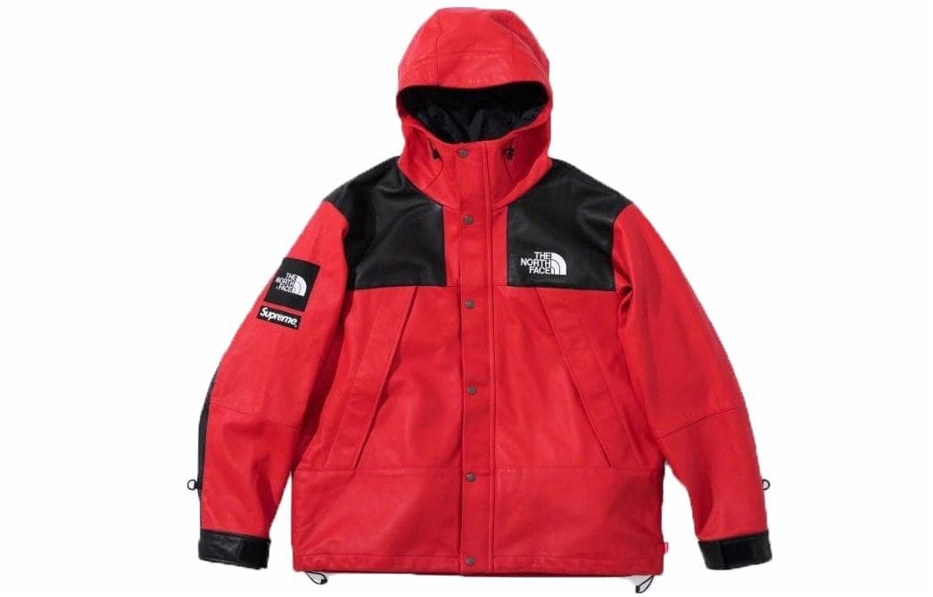 Кожаная куртки Supreme x The North Face FW18 Red - изображение 1