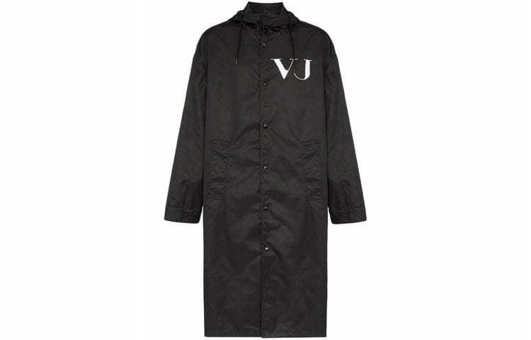 Ветровка Valentino Logo Hooded Coat Black - изображение 1