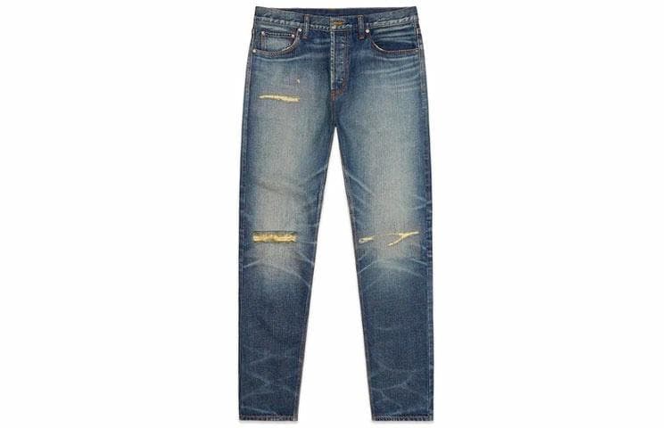 Штаны Fear of God Essentials Denim Jeans Distressed Indigo FW20