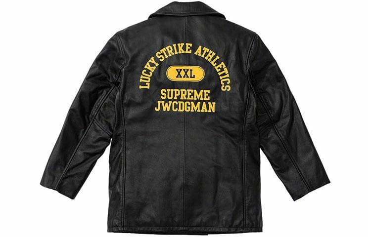 Кожаная куртки Supreme x JUNYA WATANABE COMME des GARÇONS MAN x Schott Leather Peacoat - изображение 1