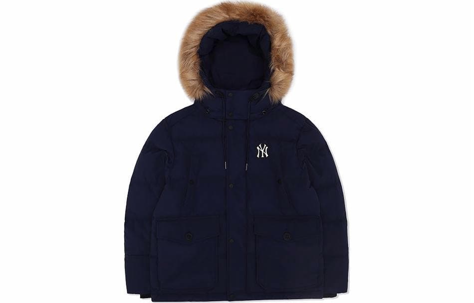 Зимняя куртка MLB Yankees Hooded Down Jacket Blue - изображение 1