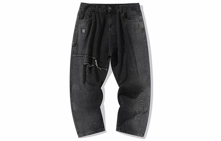Штаны LAMLICKA Denim Wide-Leg Pants Black - изображение 1