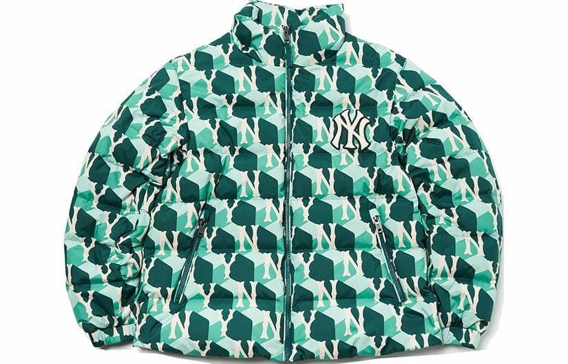 Зимняя куртка MLB Yankees Full Print Puffer Jacket Green