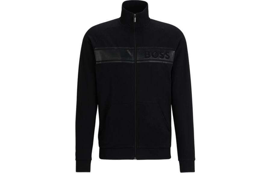 Куртка HUGO BOSS SS24 Letter Print Zip-Up Jacket Black - изображение 1