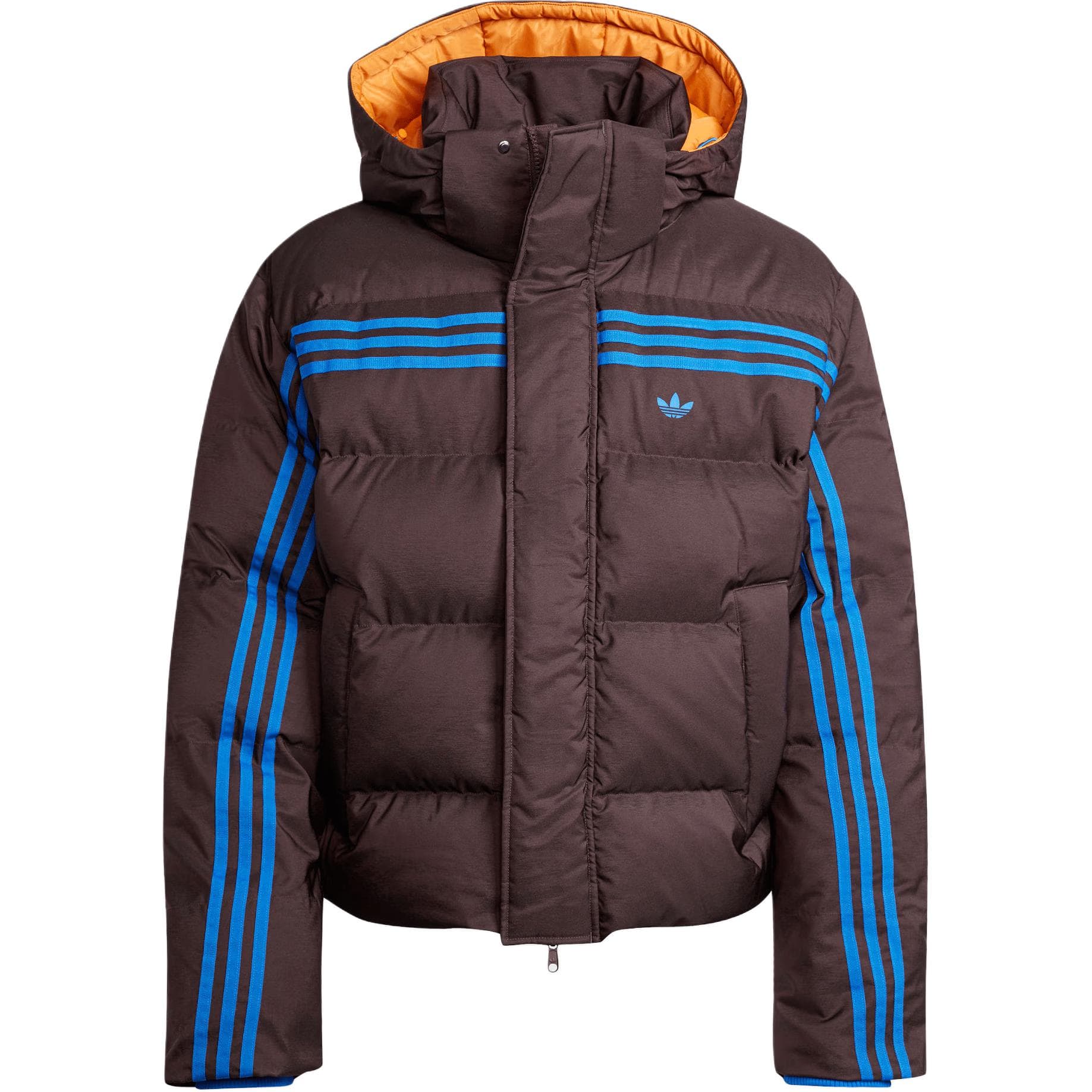Зимняя куртка Adidas Originals 70s Премиум Пух Мужская Пуховая Куртка Темно-Серый Коричневый - изображение 1