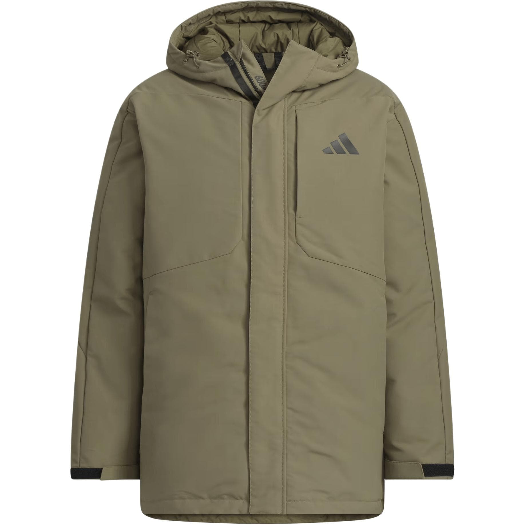 Зимняя куртка Adidas DWR Пуховик Мужской Слоистый Оливково-Зеленый - изображение 1