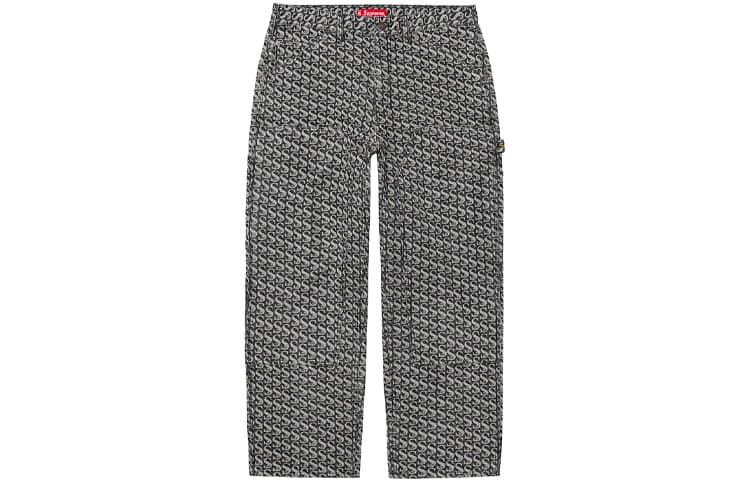 Штаны Supreme FW21 Week 5 Monogram Double Knee Denim Painter Pant - изображение 1