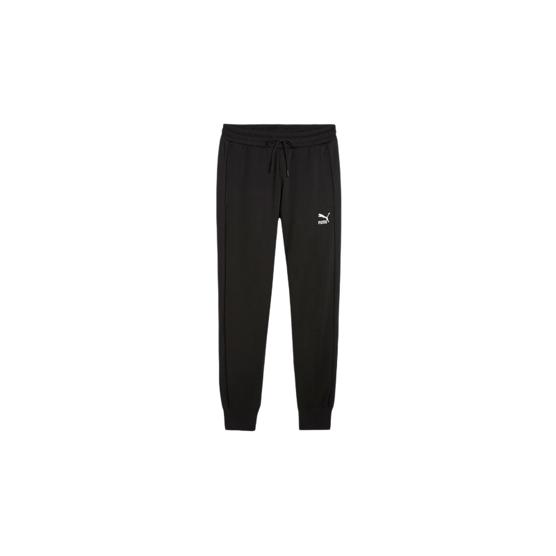 Штаны PUMA T7 Track Casual Вязаные тренировочные брюки DK Мужские Черные 01 - изображение 1