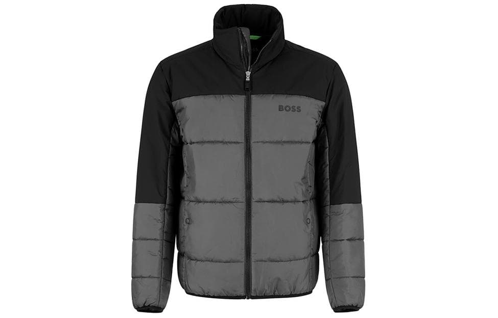 Зимняя куртка пуховик HUGO BOSS Хлопковый пуховик мужской темно-серый - изображение 1