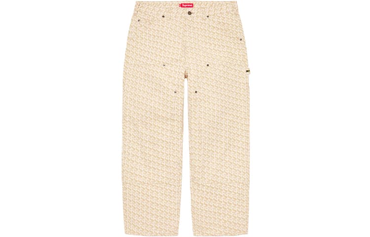 Штаны Supreme FW21 Week 5 Monogram Double Knee Denim Painter Pant - изображение 3