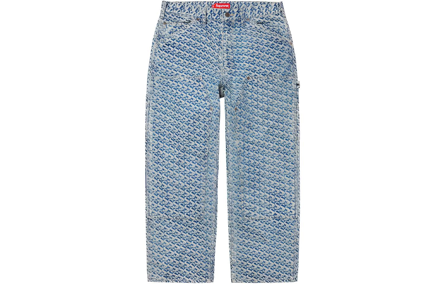 Штаны Supreme FW21 Week 5 Monogram Double Knee Denim Painter Pant - изображение 4