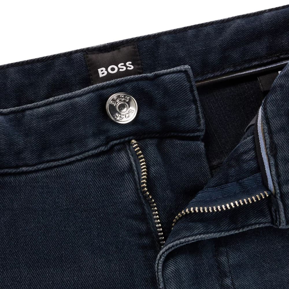 Штаны HUGO BOSS Regular-Fit Jeans In Coal-Navy Italian Denim - изображение 2