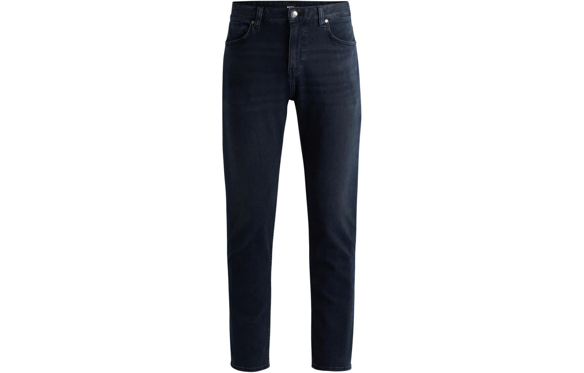 Штаны HUGO BOSS Regular-Fit Jeans In Coal-Navy Italian Denim - изображение 1