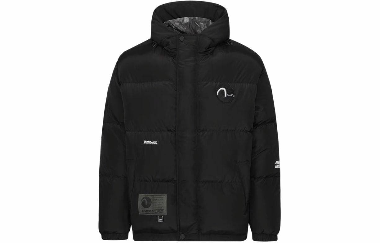 Зимняя куртка EVISU Hooded Down Jacket Black - изображение 1