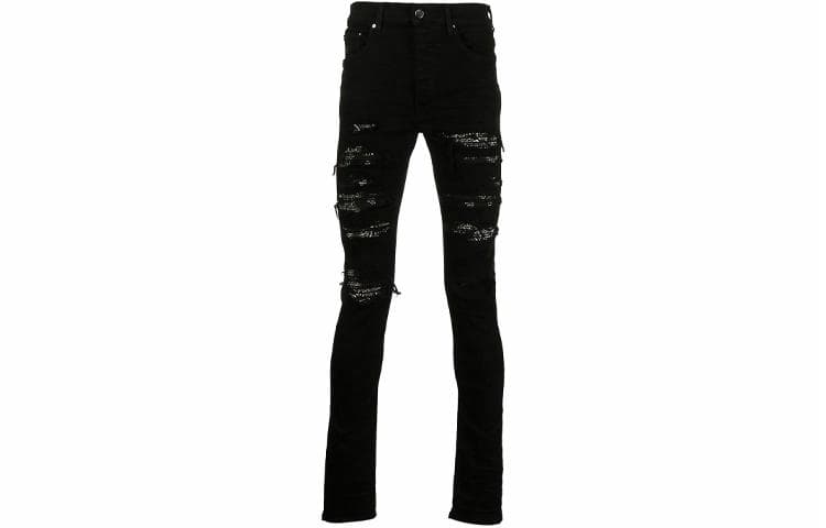 Штаны AMIRI FW21 Distressed Slim Jeans Black - изображение 1