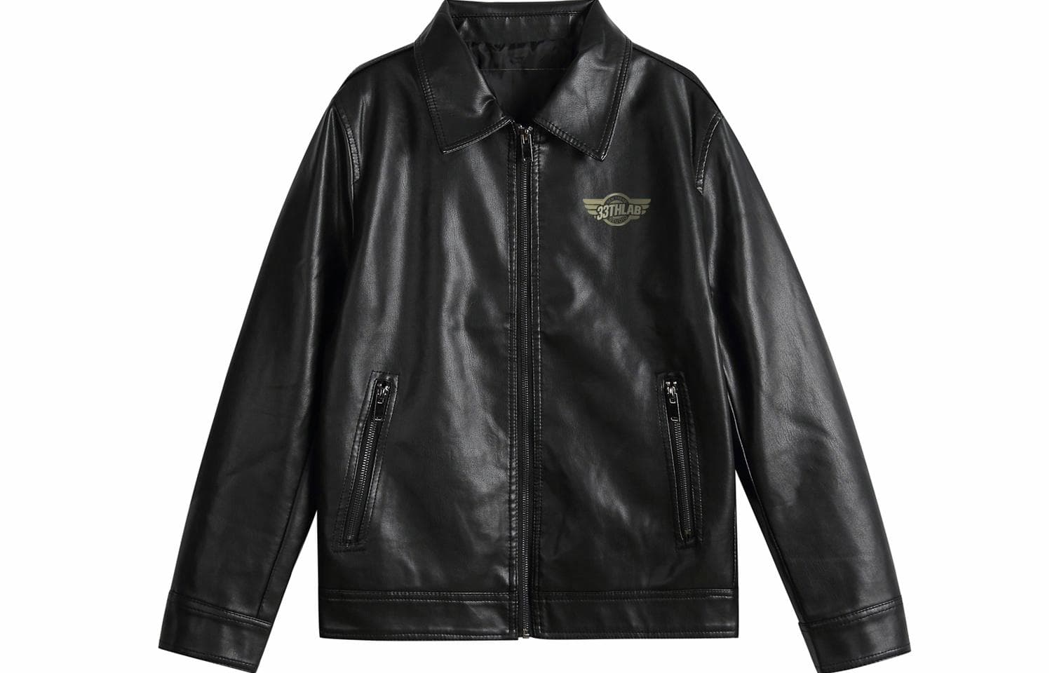 Кожаная куртки 33TH Racing Jacket Black - изображение 1