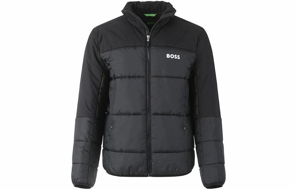 Зимняя куртка пуховик HUGO BOSS Green SS24 Colorblock Logo Cotton Jacket - изображение 1