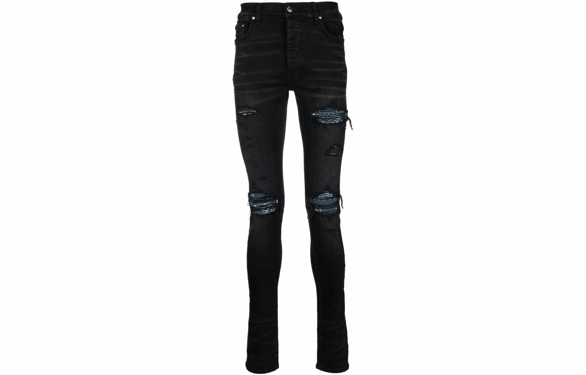 Штаны AMIRI FW22 Distressed Skinny Jeans Black - изображение 1