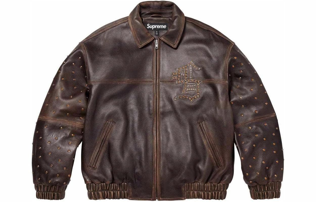 Кожаная куртки Supreme Gem Studded Leather Jacket - изображение 1