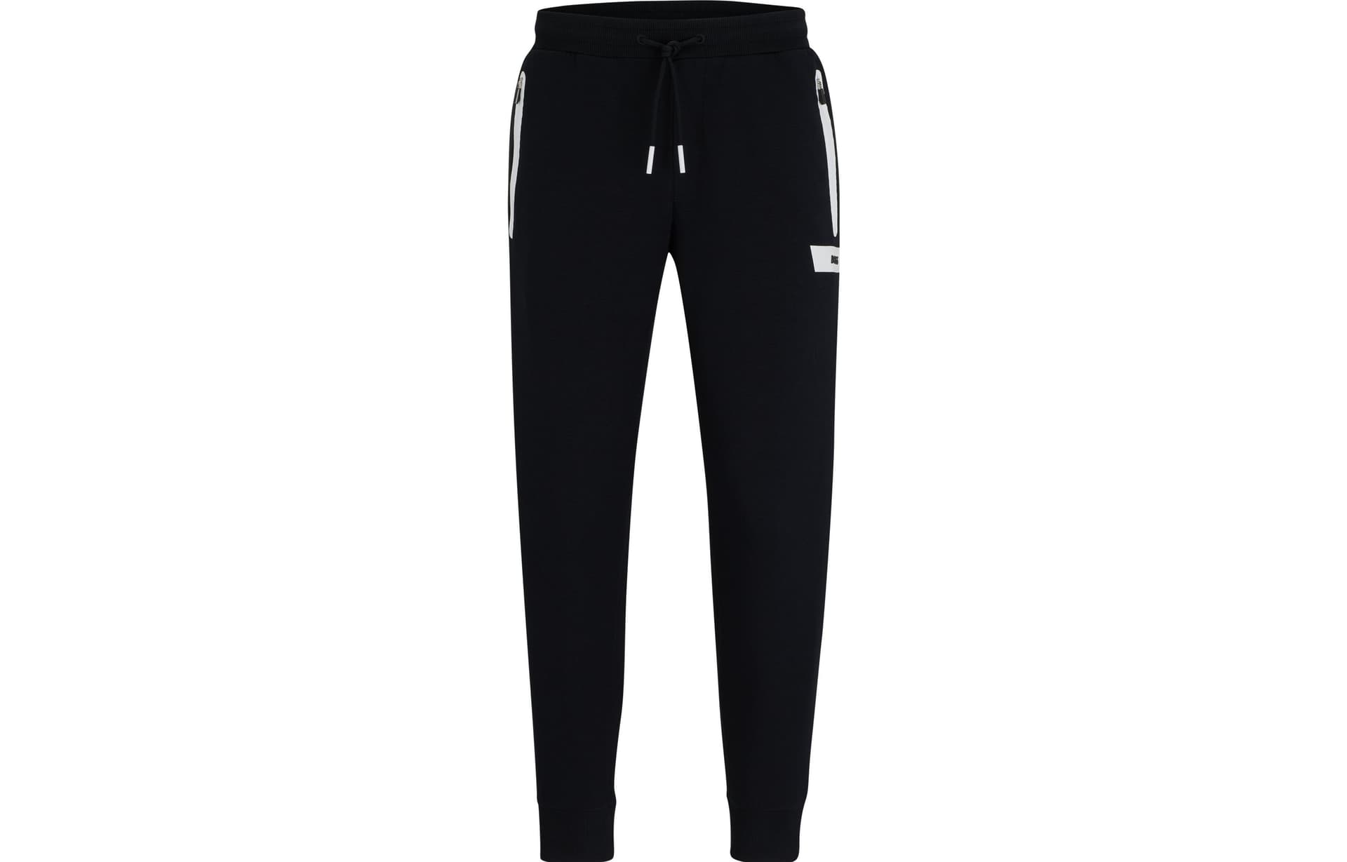 Штаны HUGO BOSS Cotton-Blend Tracksuit Bottoms With Logo Stripe - изображение 1