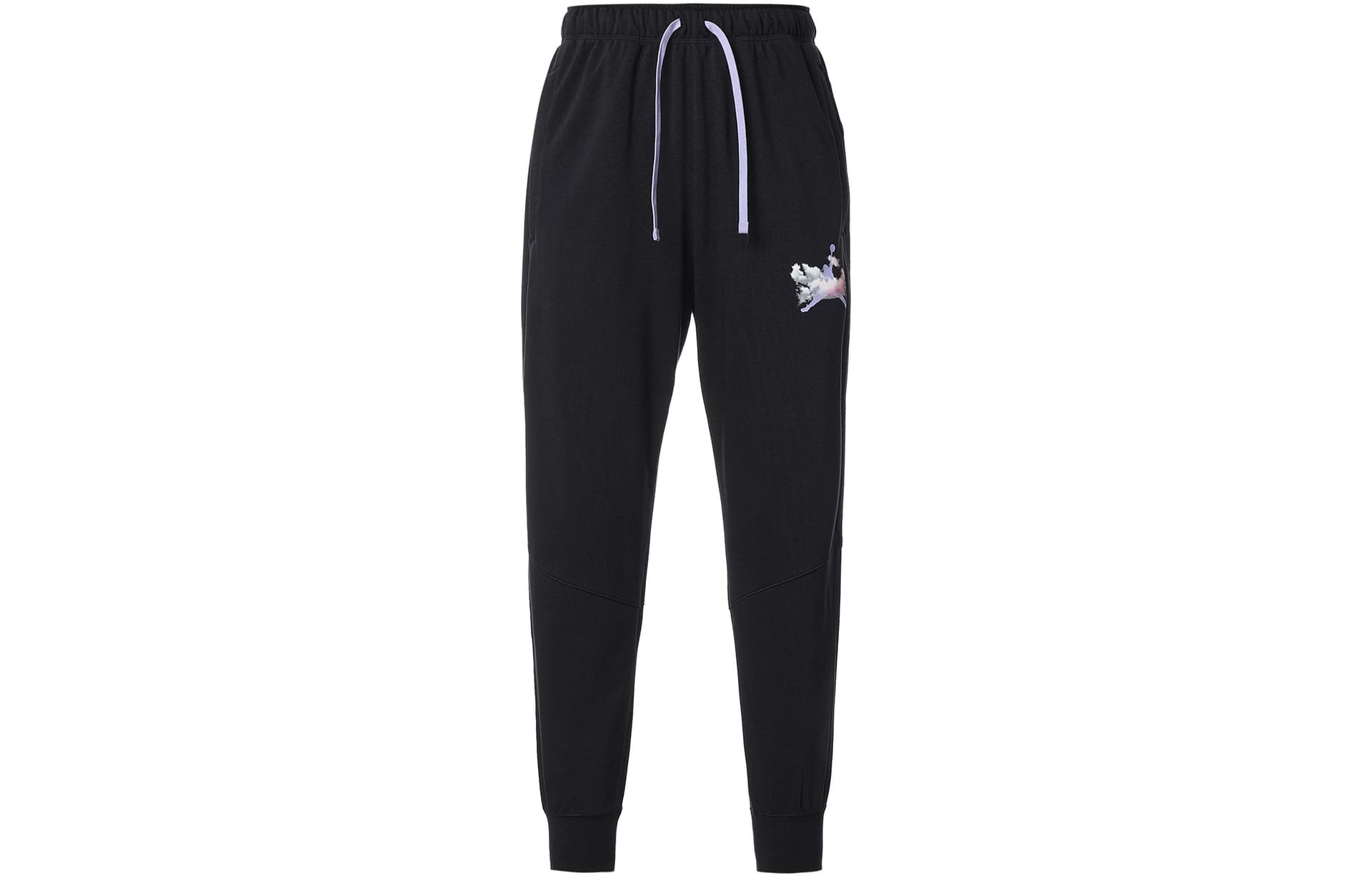 Штаны Jordan Dri-FIT Dongdan Спортивные брюки с принтом логотипа, быстросохнущие, с эластичным манжетом, вязаные, мужские, черные - изображение 1