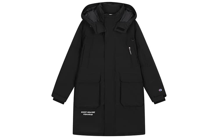 Зимняя куртка Champion FW24 С принтом буквы узор MULTI карман утолщенный и с флисовой подкладкой термический с капюшоном пуховик - изображение 2