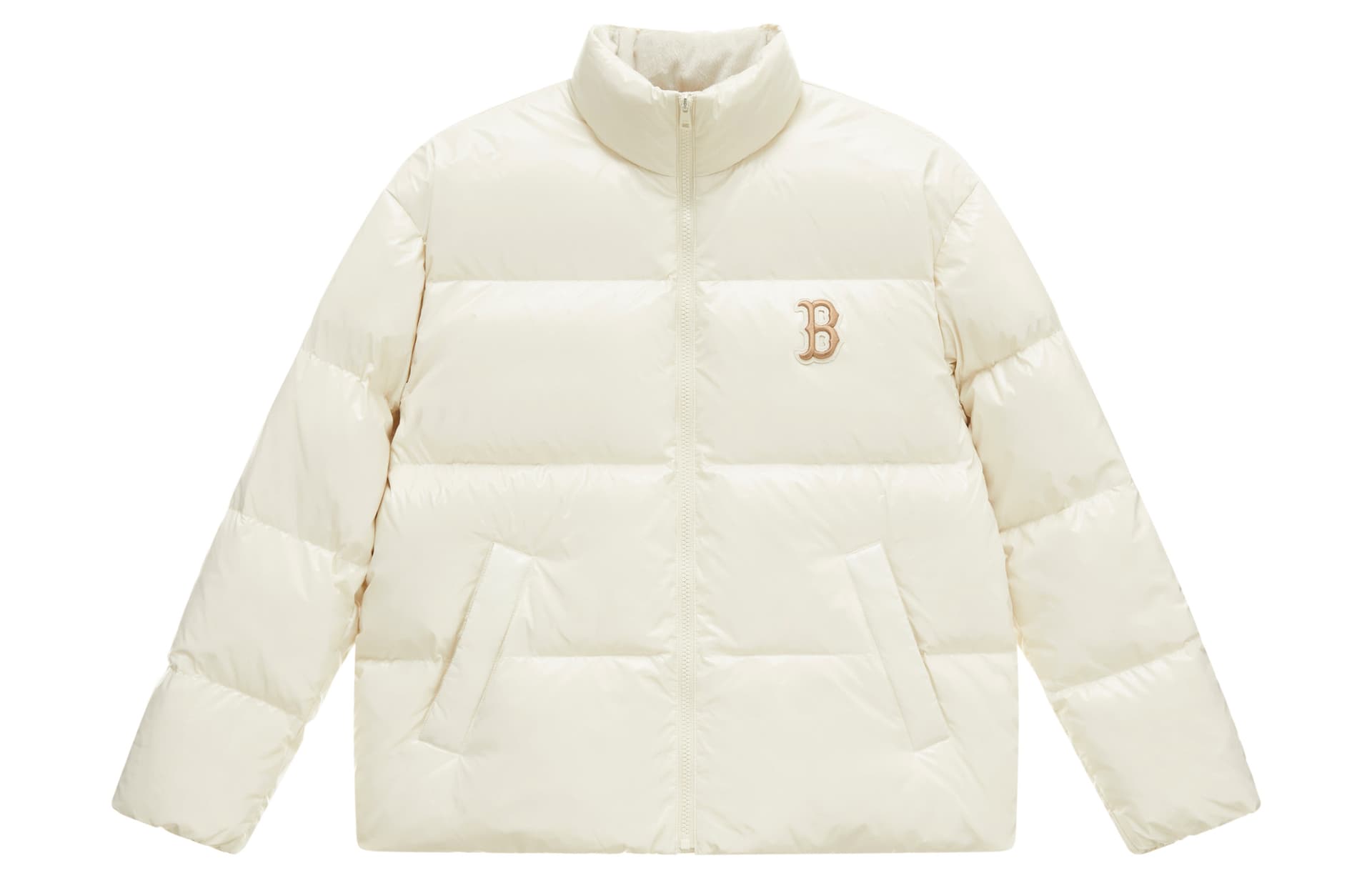 Зимняя куртка MLB Boston Red Sox Basic Collection FW24 Пуховик Мужской Темно-Кремовый - изображение 1