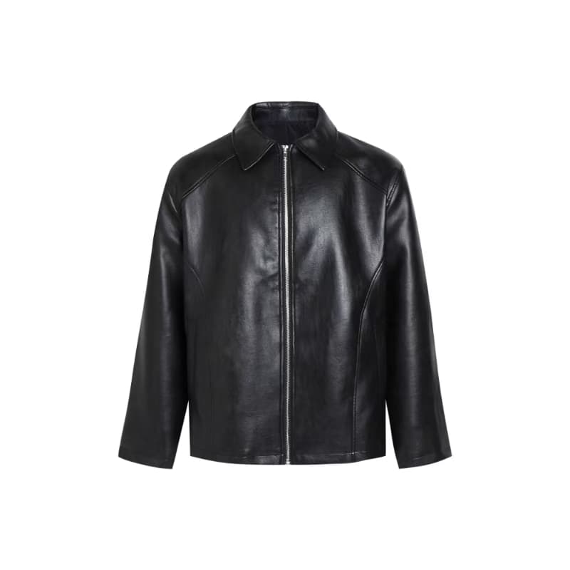 Куртка ANYWEARLAB Кожа Куртка Мужской Дымчато-чернильный черный - изображение 1