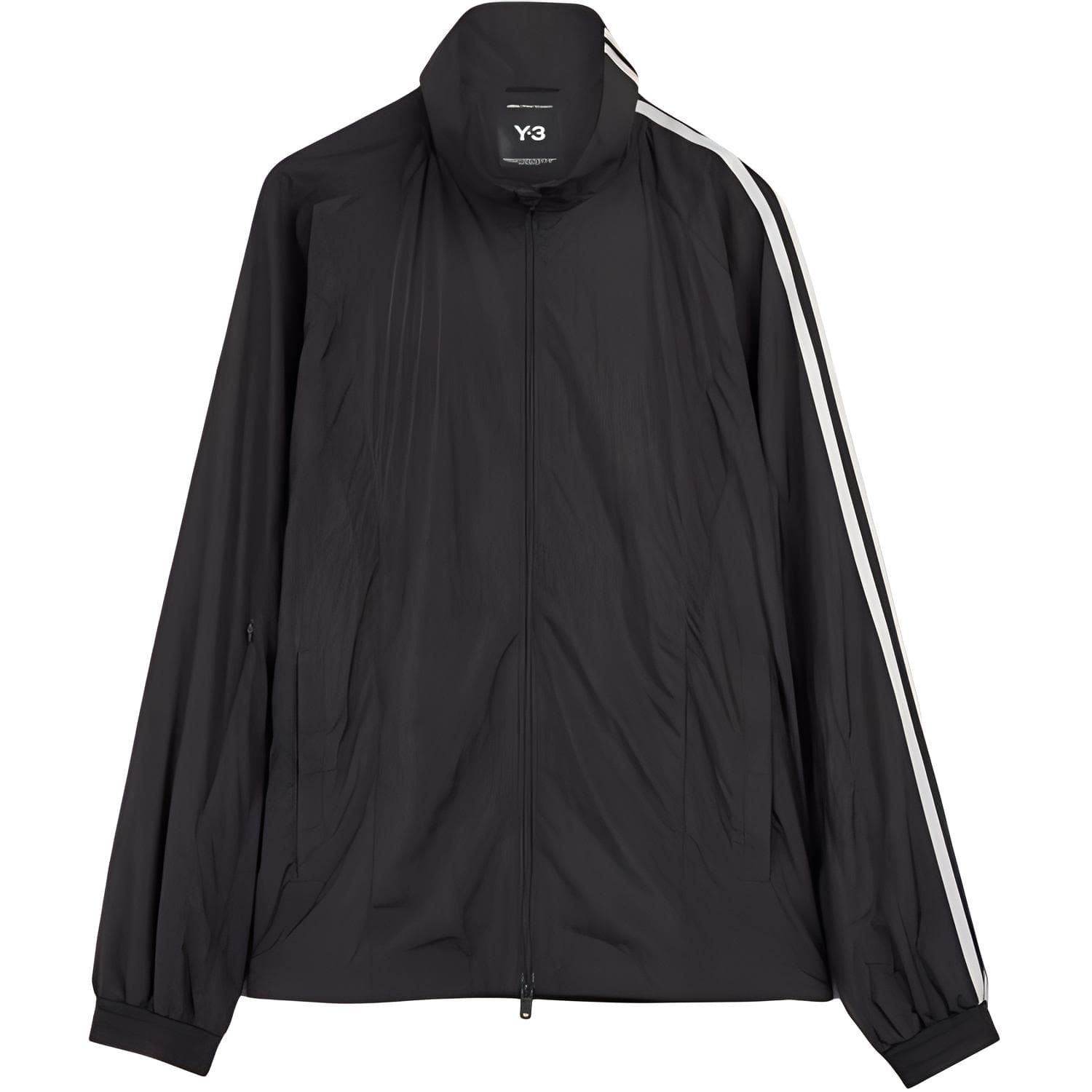 Куртка Y-3 Nylon Shell Jacket Воротник-стойка Полосатый Комфортный Повседневный Длинный рукав Свободный покрой Мужской Черный - изображение 1
