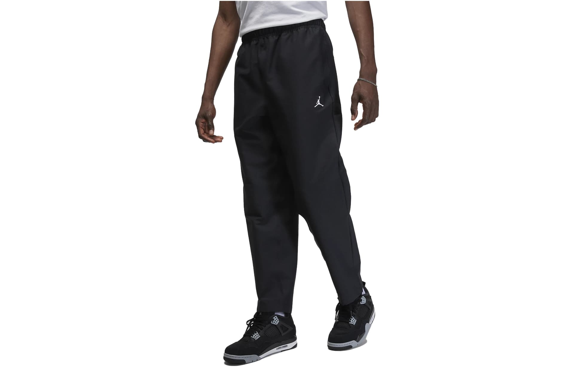 Штаны Jordan Essentials Logo Вышивка Шнуровка Средняя посадка Приталенный Вязаные Тренировочные брюки Мужской Черный - изображение 1